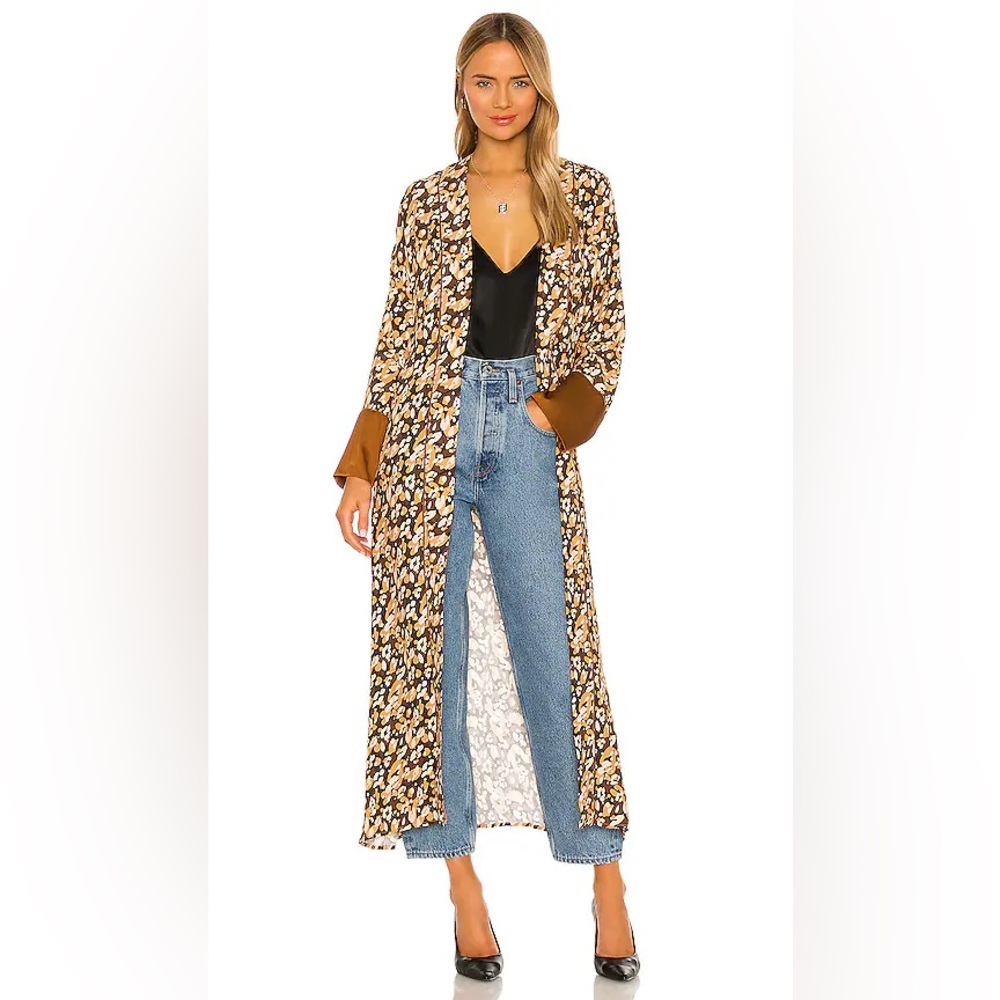 X Revolve x house of Harlow leopard silky robe - S